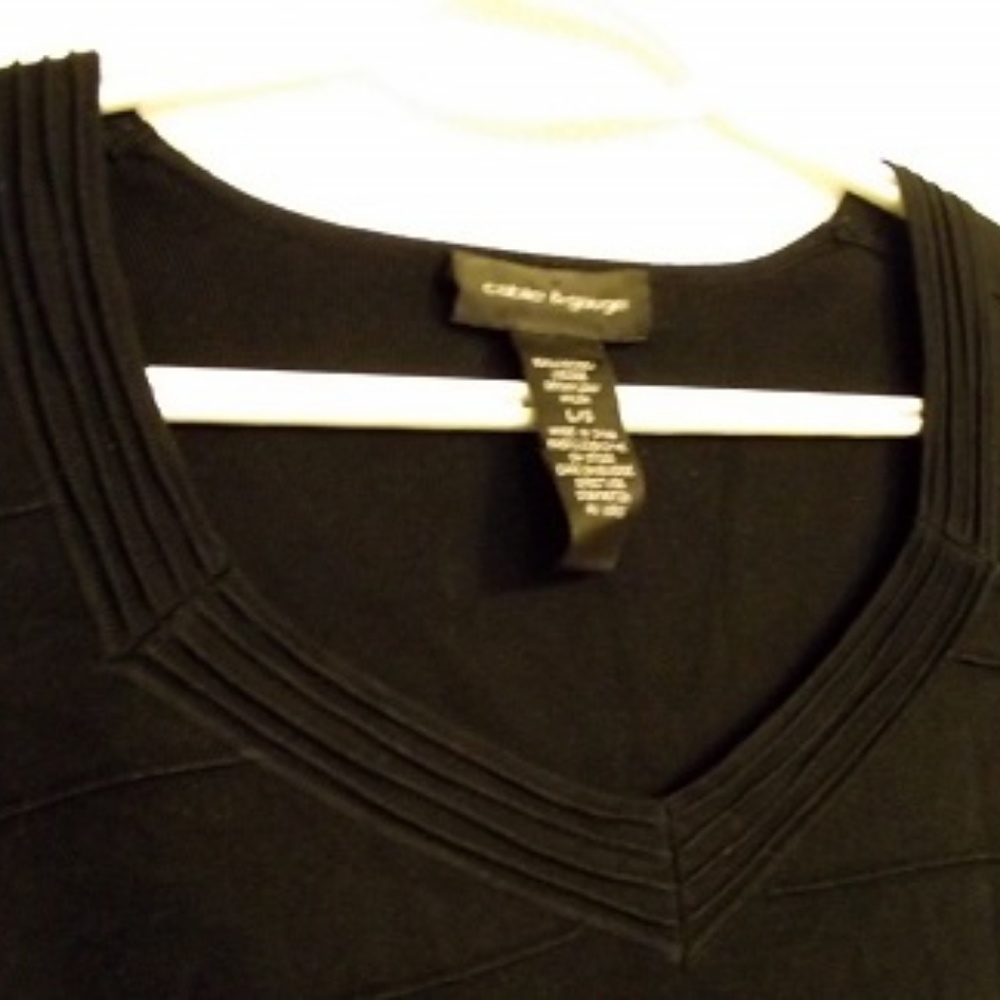 CABLE & GAUGE Women's Sweater Large, Black - Picture 3 of 4